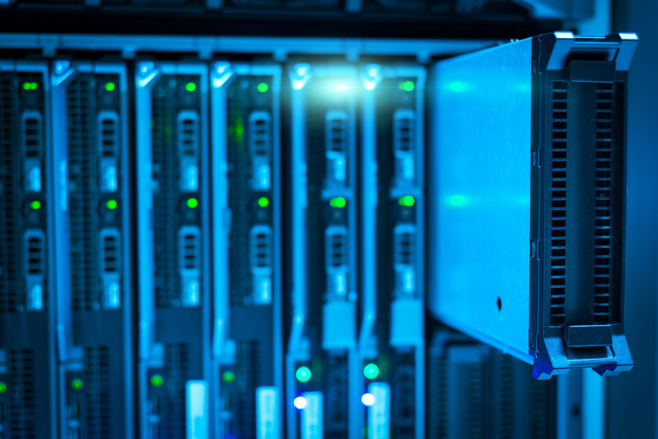 Rows of cloud servers in a data center representing AWS infrastructure